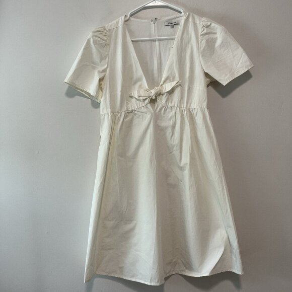 Madewell NWT Tie-Front Mini Dress in White Size 0 - Picture 3 of 10